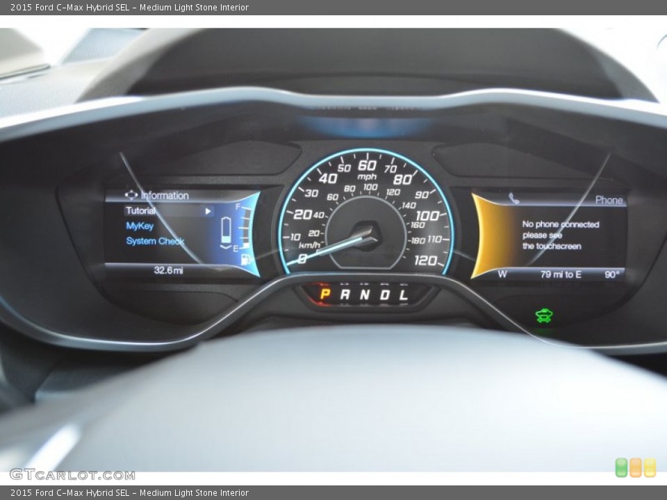 Medium Light Stone Interior Gauges for the 2015 Ford C-Max Hybrid SEL #103874658