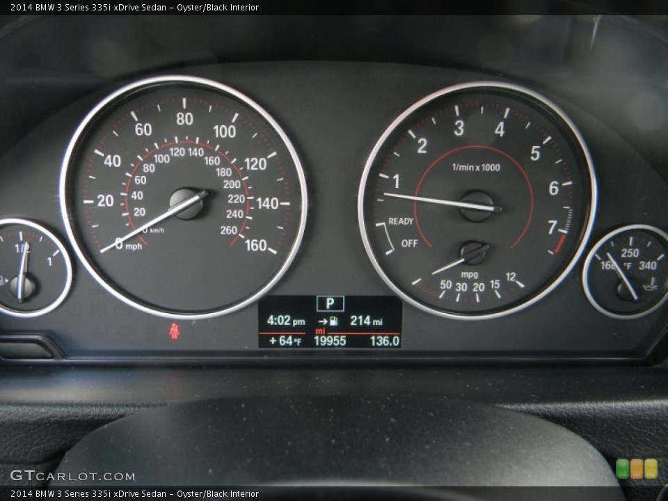 Oyster/Black Interior Gauges for the 2014 BMW 3 Series 335i xDrive Sedan #103914416
