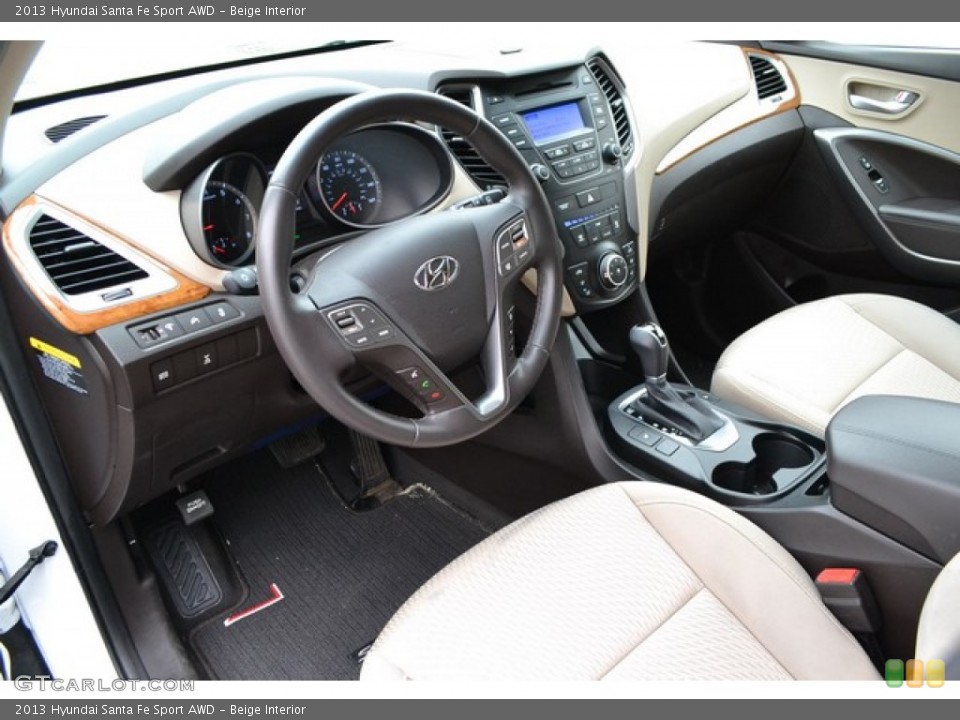 Beige Interior Prime Interior for the 2013 Hyundai Santa Fe Sport AWD #103969644