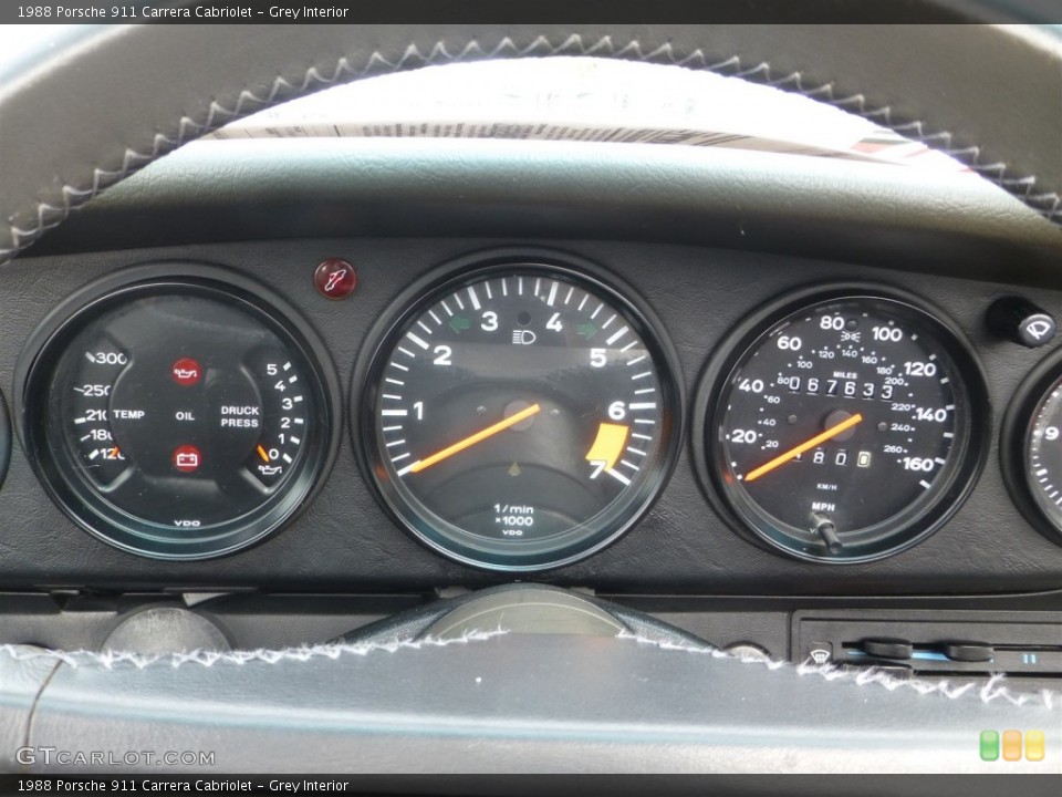 Grey Interior Gauges for the 1988 Porsche 911 Carrera Cabriolet #103975125