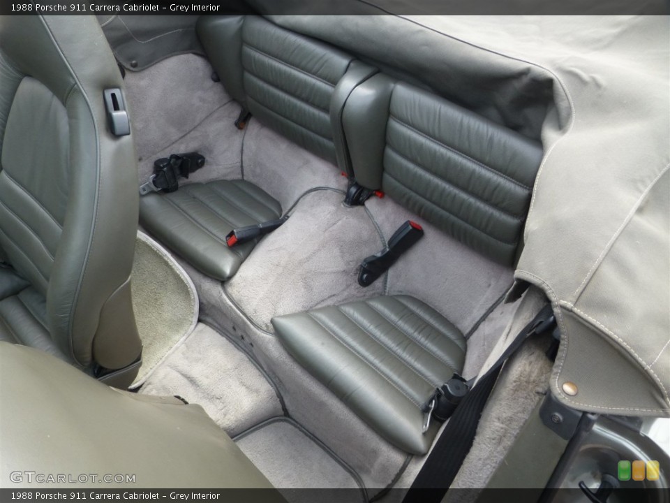 Grey Interior Rear Seat for the 1988 Porsche 911 Carrera Cabriolet #103975140