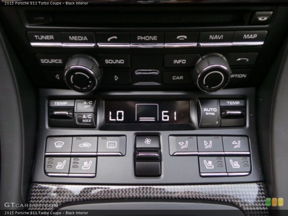 Black Interior Controls for the 2015 Porsche 911 Turbo Coupe #103986271