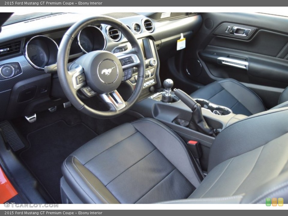 Ebony Interior Prime Interior for the 2015 Ford Mustang GT Premium Coupe #104031638