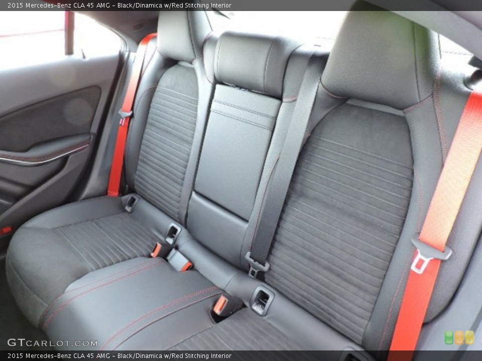 Black/Dinamica w/Red Stitching Interior Rear Seat for the 2015 Mercedes-Benz CLA 45 AMG #104052585