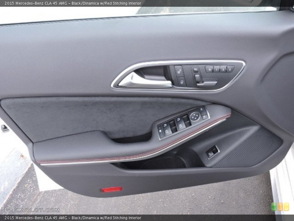 Black/Dinamica w/Red Stitching Interior Door Panel for the 2015 Mercedes-Benz CLA 45 AMG #104052660