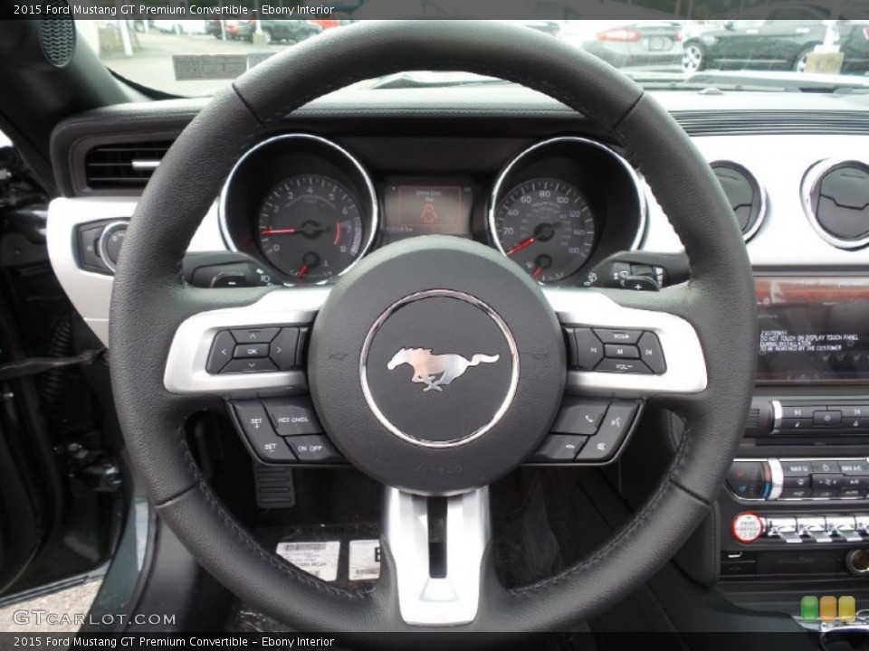 Ebony Interior Steering Wheel for the 2015 Ford Mustang GT Premium Convertible #104082322