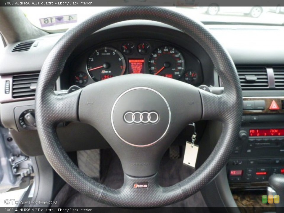 Ebony Black Interior Steering Wheel for the 2003 Audi RS6 4.2T quattro #104098786