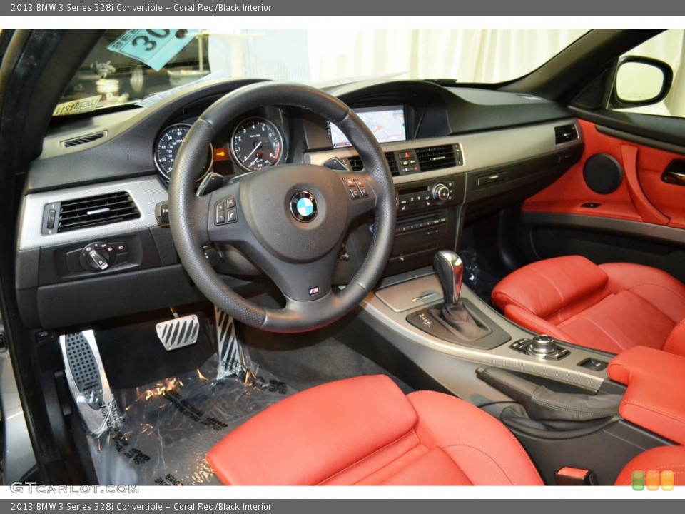 Coral Red/Black Interior Photo for the 2013 BMW 3 Series 328i Convertible #104100859