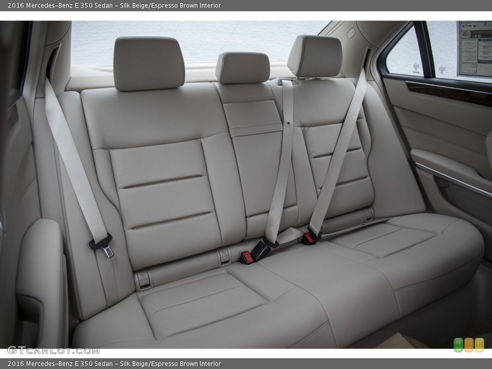 Silk Beige/Espresso Brown Interior Rear Seat for the 2016 Mercedes-Benz E 350 Sedan #104161604