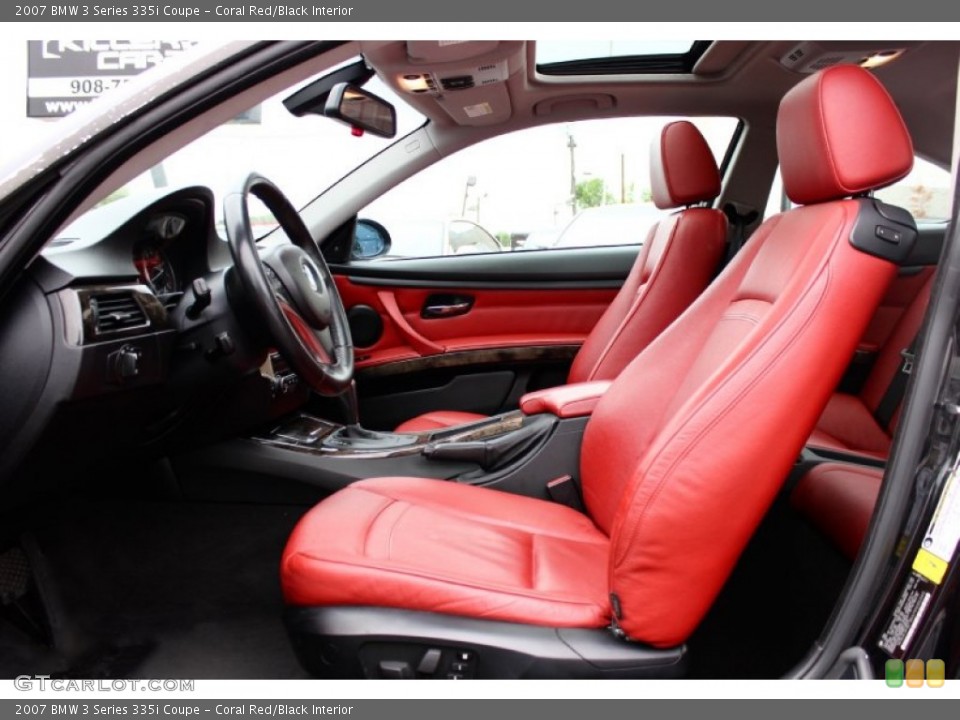 Coral Red/Black Interior Front Seat for the 2007 BMW 3 Series 335i Coupe #104216239
