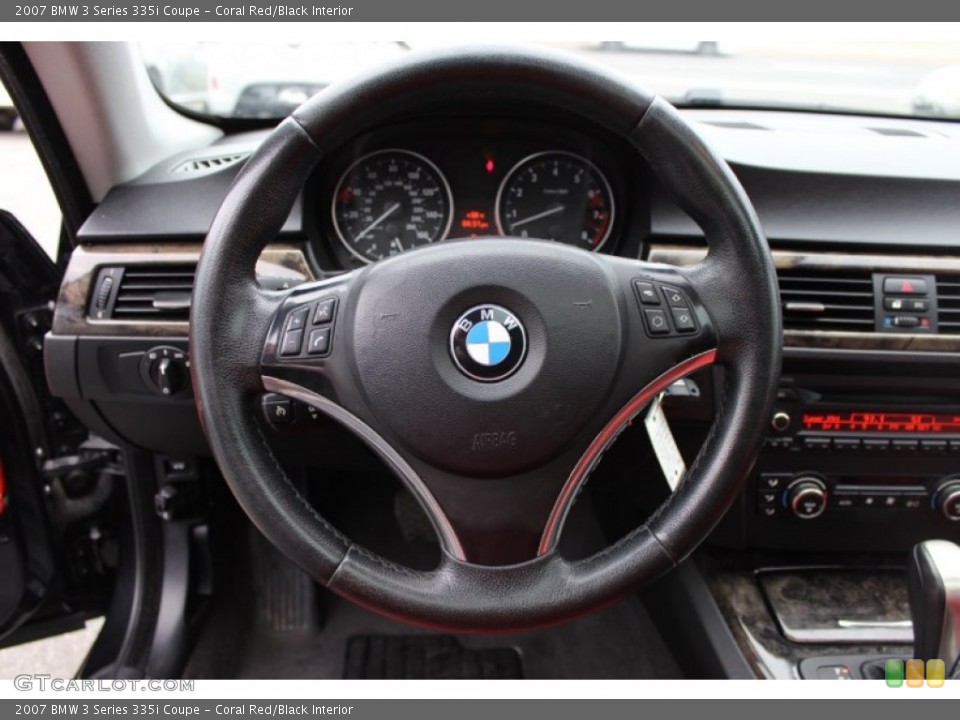 Coral Red/Black Interior Steering Wheel for the 2007 BMW 3 Series 335i Coupe #104216270
