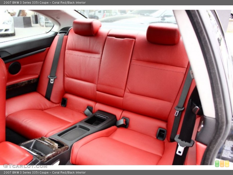 Coral Red/Black Interior Rear Seat for the 2007 BMW 3 Series 335i Coupe #104216385