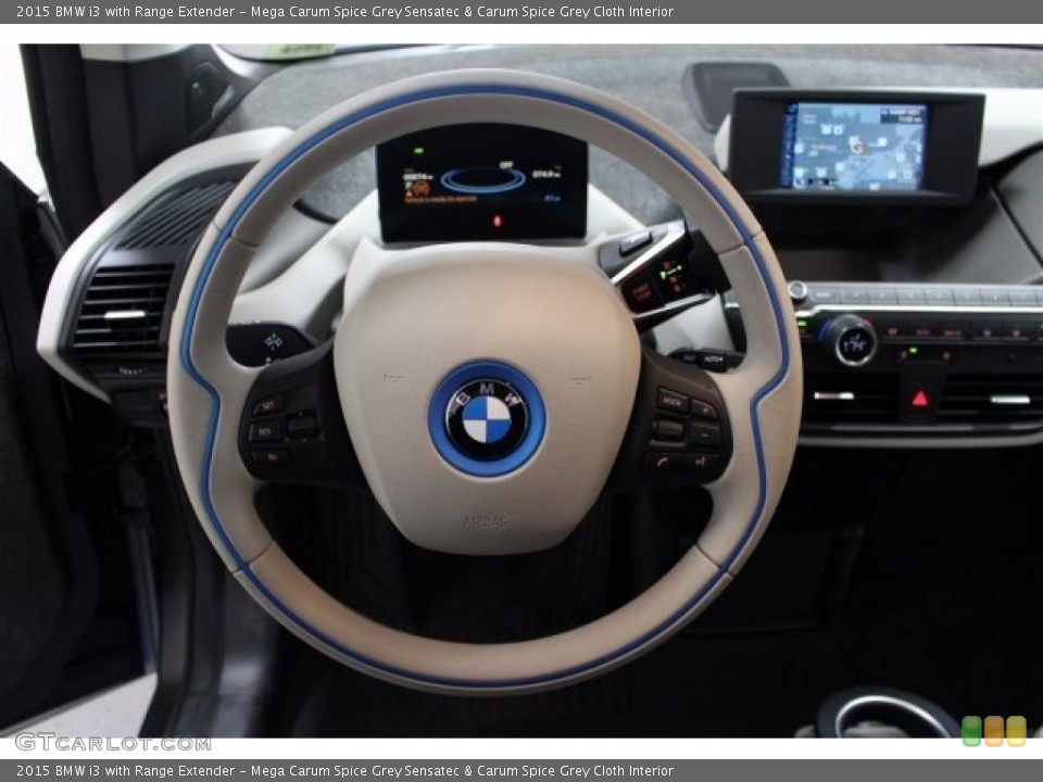 Mega Carum Spice Grey Sensatec & Carum Spice Grey Cloth Interior Steering Wheel for the 2015 BMW i3 with Range Extender #104220531