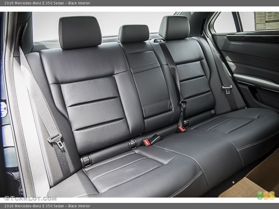 Black Interior Rear Seat for the 2016 Mercedes-Benz E 350 Sedan #104272737