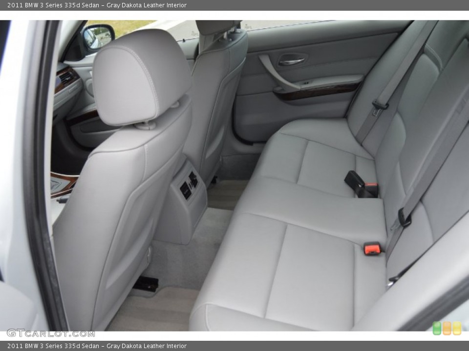 Gray Dakota Leather Interior Rear Seat for the 2011 BMW 3 Series 335d Sedan #104275747