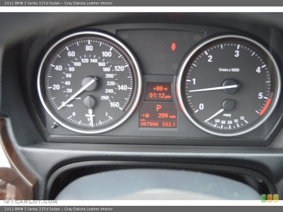 Gray Dakota Leather Interior Gauges for the 2011 BMW 3 Series 335d Sedan #104275953