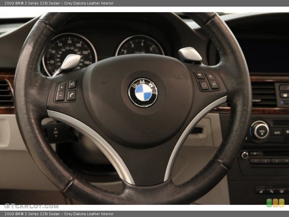 Grey Dakota Leather Interior Steering Wheel for the 2009 BMW 3 Series 328i Sedan #104289044