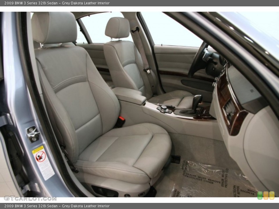 Grey Dakota Leather Interior Front Seat for the 2009 BMW 3 Series 328i Sedan #104289266