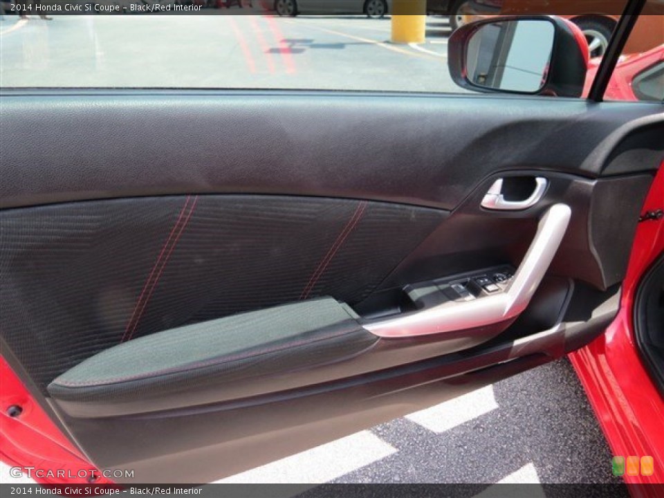 Black/Red Interior Door Panel for the 2014 Honda Civic Si Coupe #104316134