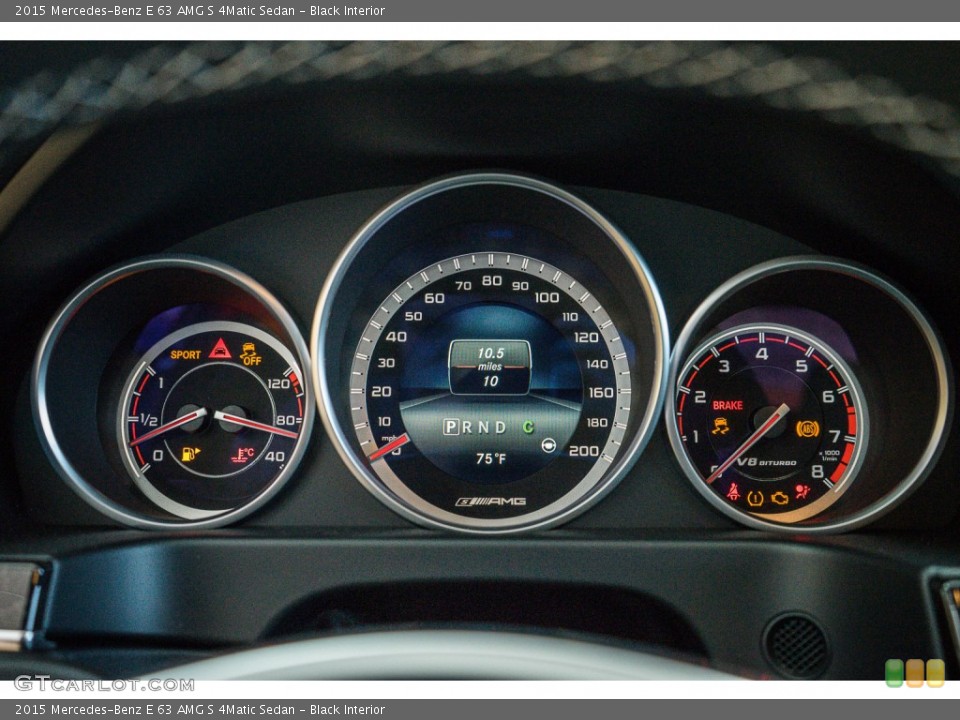 Black Interior Gauges for the 2015 Mercedes-Benz E 63 AMG S 4Matic Sedan #104340194