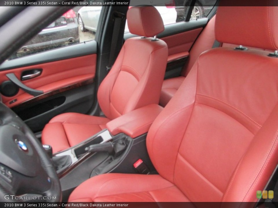 Coral Red/Black Dakota Leather Interior Photo for the 2010 BMW 3 Series 335i Sedan #104413325
