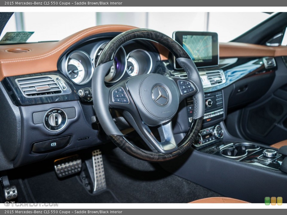 Saddle Brown/Black Interior Dashboard for the 2015 Mercedes-Benz CLS 550 Coupe #104437625