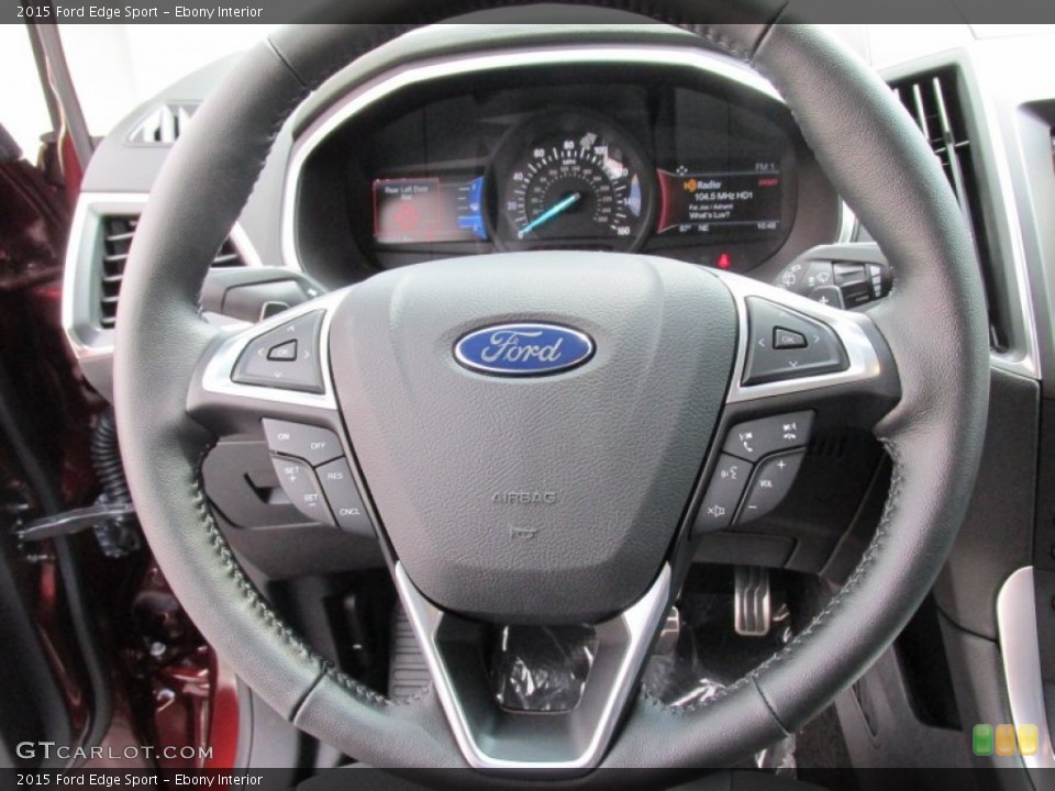 Ebony Interior Steering Wheel for the 2015 Ford Edge Sport #104479054