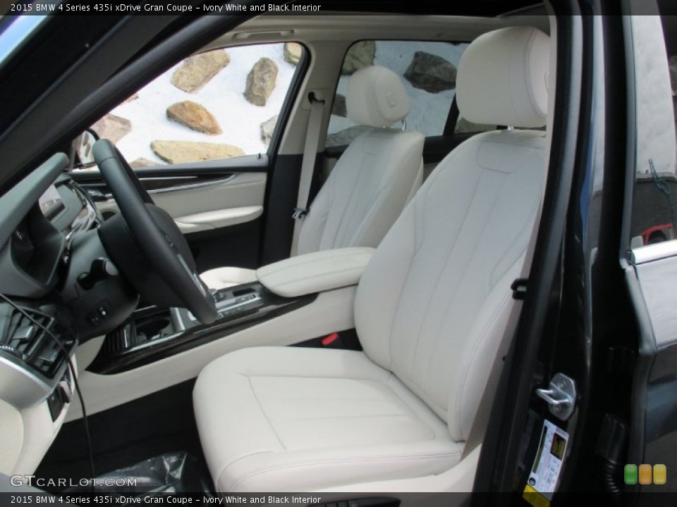 Ivory White and Black Interior Front Seat for the 2015 BMW 4 Series 435i xDrive Gran Coupe #104487882
