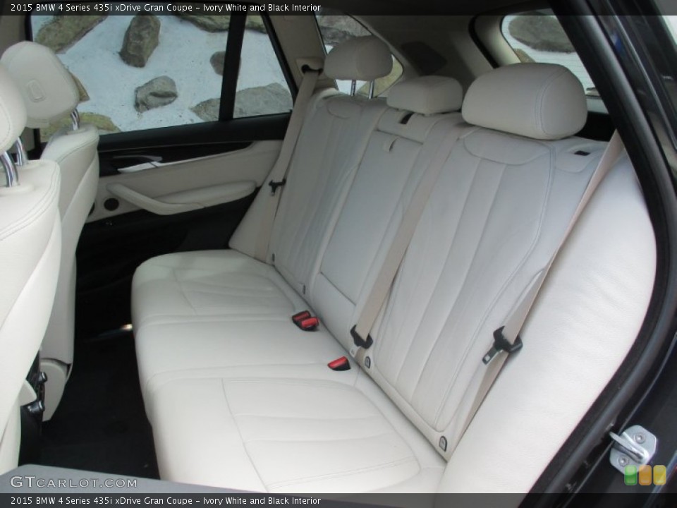 Ivory White and Black Interior Rear Seat for the 2015 BMW 4 Series 435i xDrive Gran Coupe #104487902