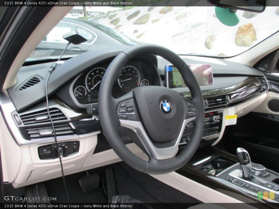 Ivory White and Black Interior Dashboard for the 2015 BMW 4 Series 435i xDrive Gran Coupe #104487924