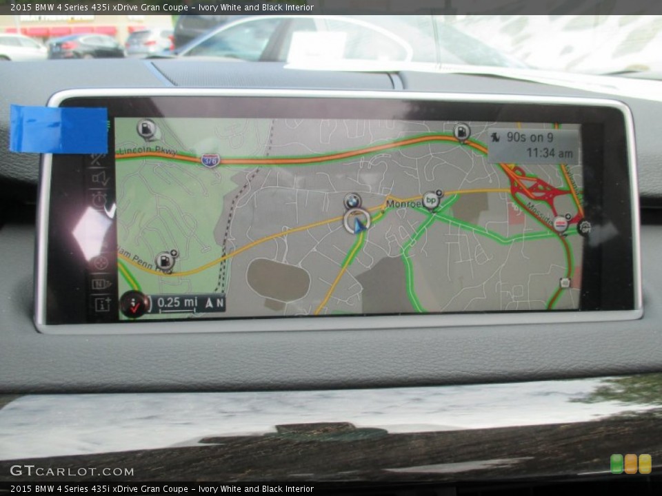 Ivory White and Black Interior Navigation for the 2015 BMW 4 Series 435i xDrive Gran Coupe #104487945