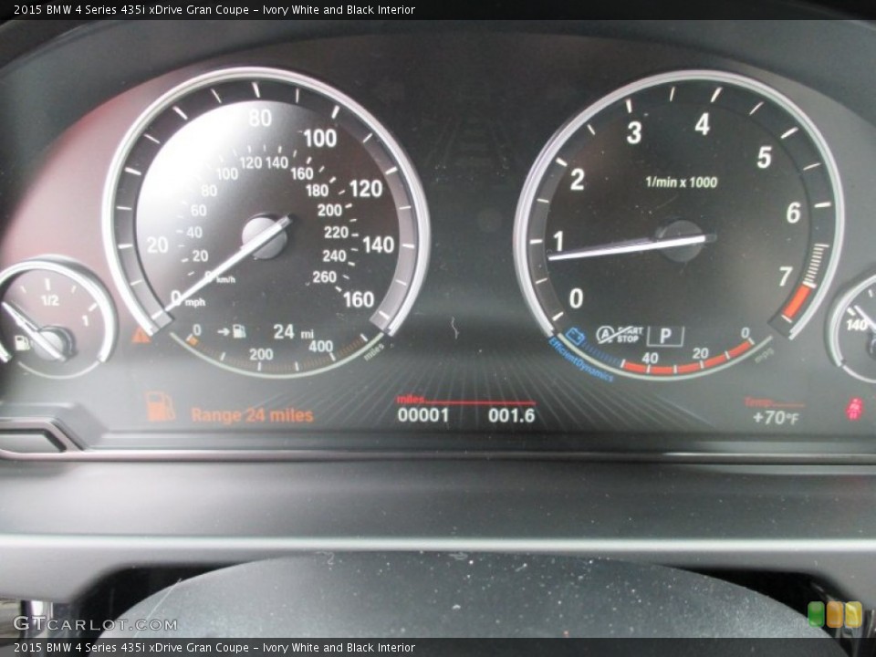 Ivory White and Black Interior Gauges for the 2015 BMW 4 Series 435i xDrive Gran Coupe #104488050