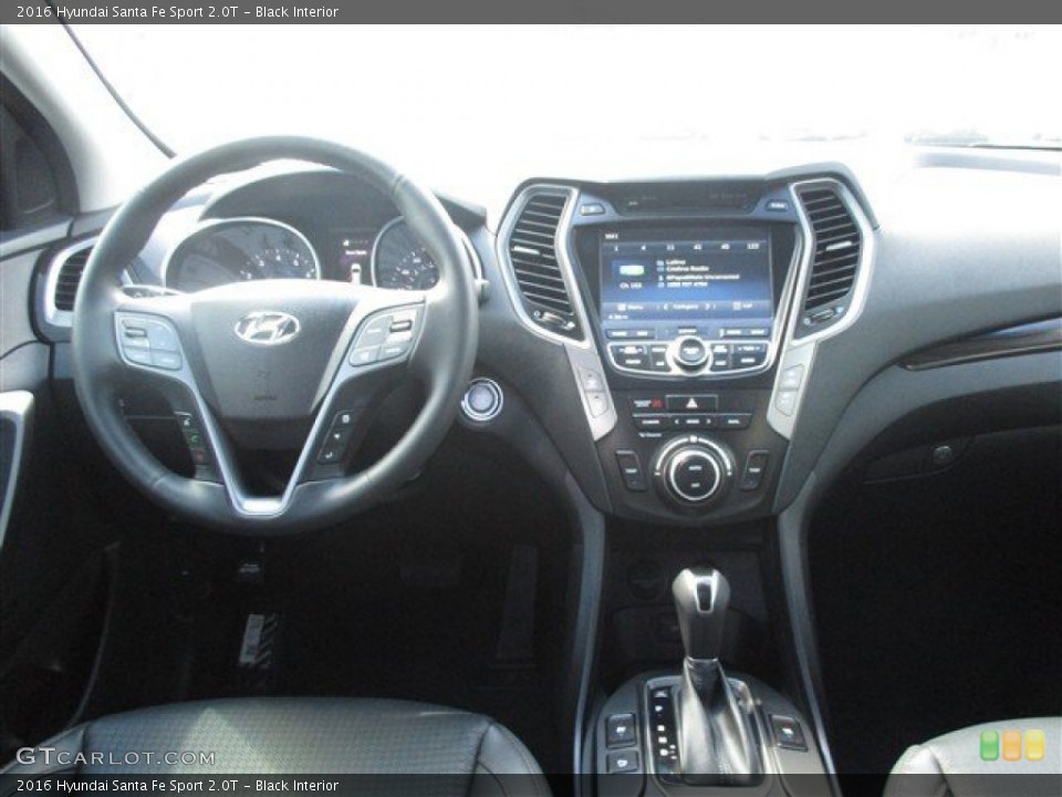 Black Interior Dashboard for the 2016 Hyundai Santa Fe Sport 2.0T #104493783
