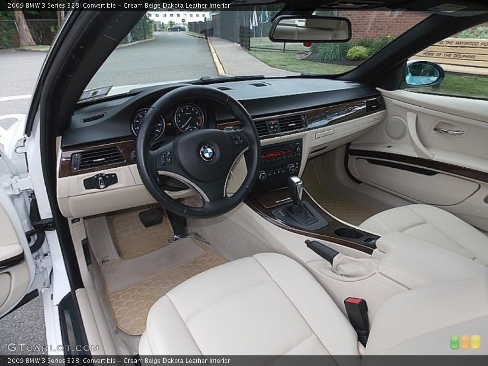 Cream Beige Dakota Leather Interior Photo for the 2009 BMW 3 Series 328i Convertible #104540950