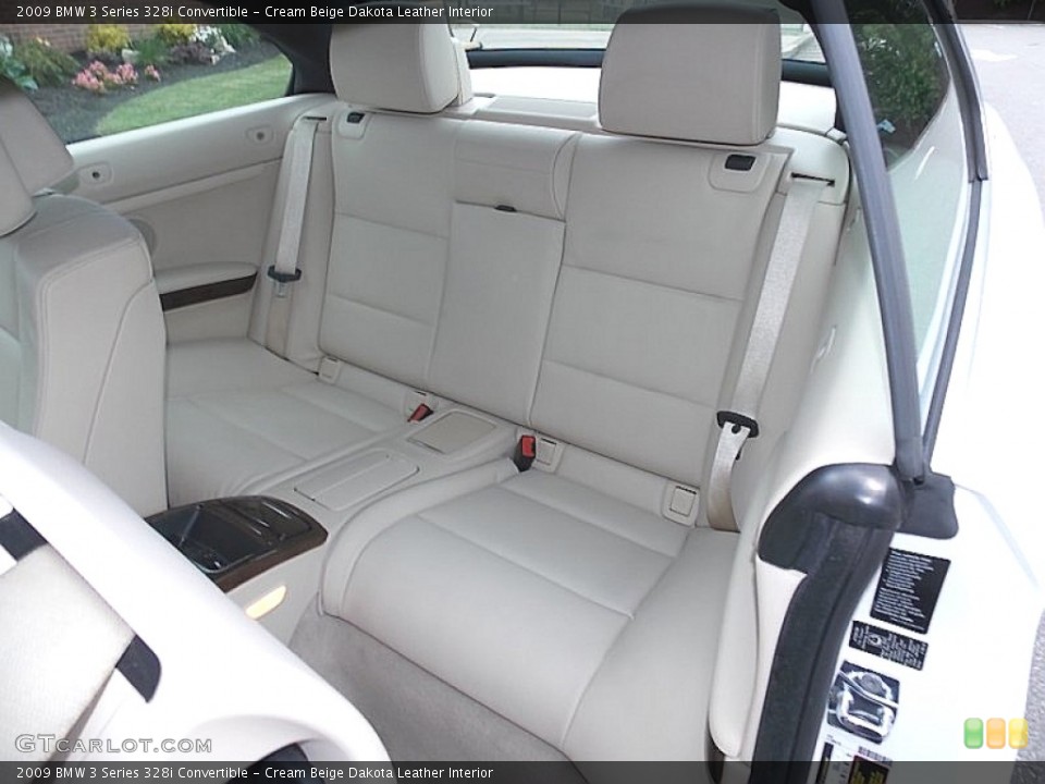 Cream Beige Dakota Leather Interior Rear Seat for the 2009 BMW 3 Series 328i Convertible #104540983