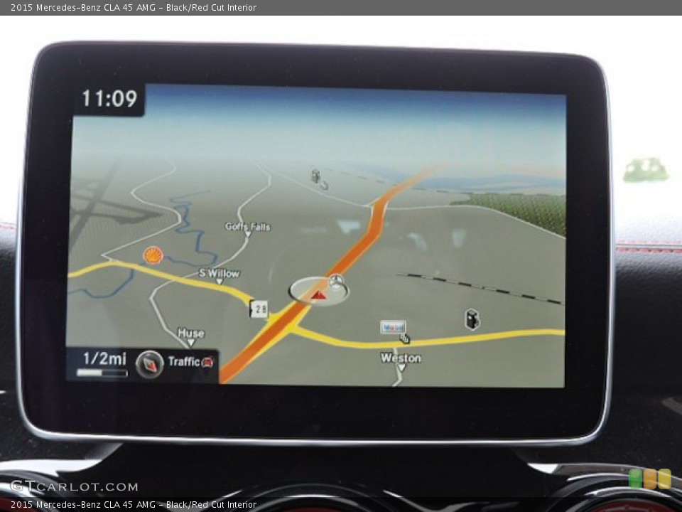 Black/Red Cut Interior Navigation for the 2015 Mercedes-Benz CLA 45 AMG #104593512