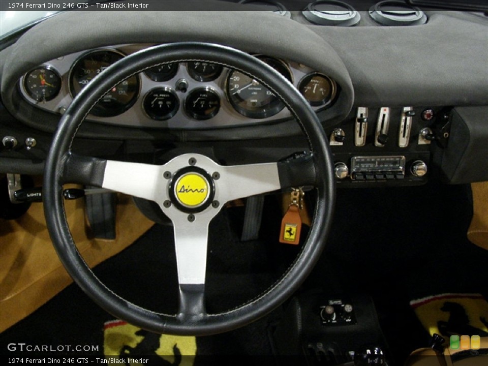 Tan/Black Interior Steering Wheel for the 1974 Ferrari Dino 246 GTS #104610