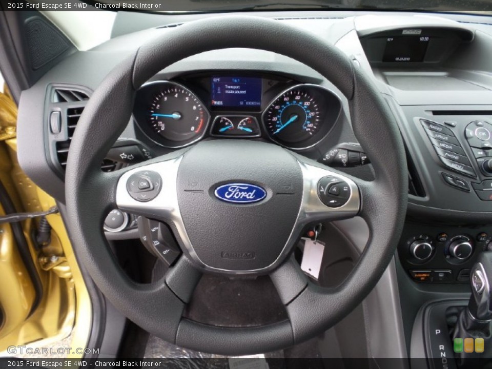 Charcoal Black Interior Steering Wheel for the 2015 Ford Escape SE 4WD #104621603