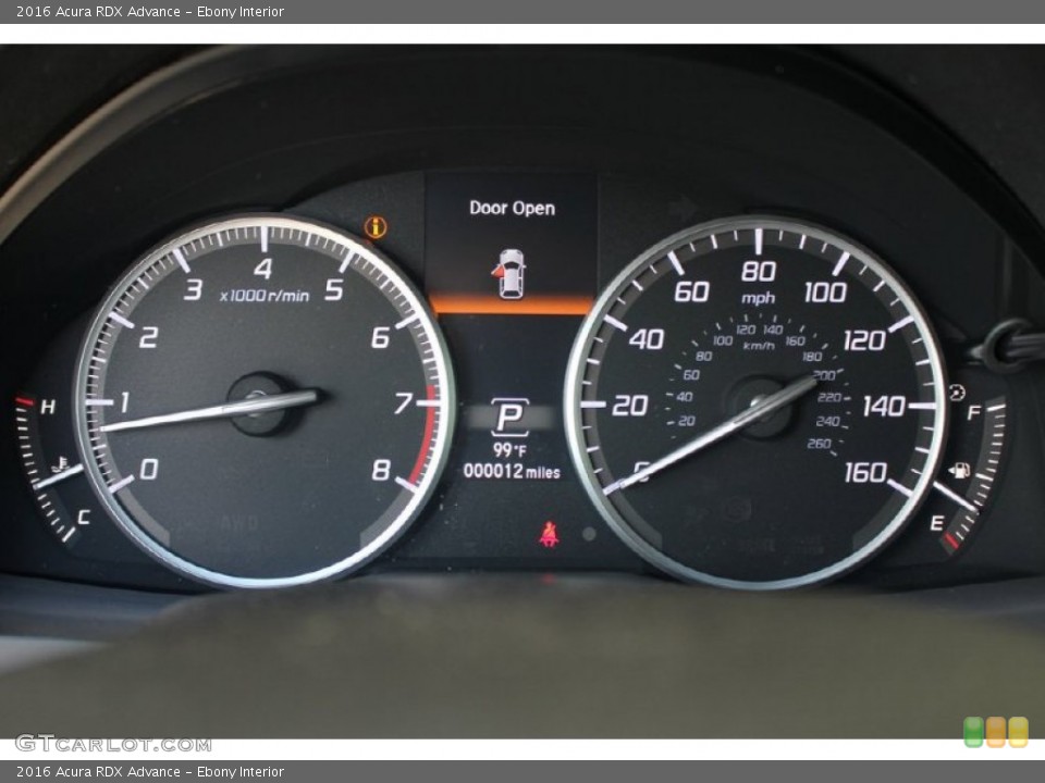 Ebony Interior Gauges for the 2016 Acura RDX Advance #104641094