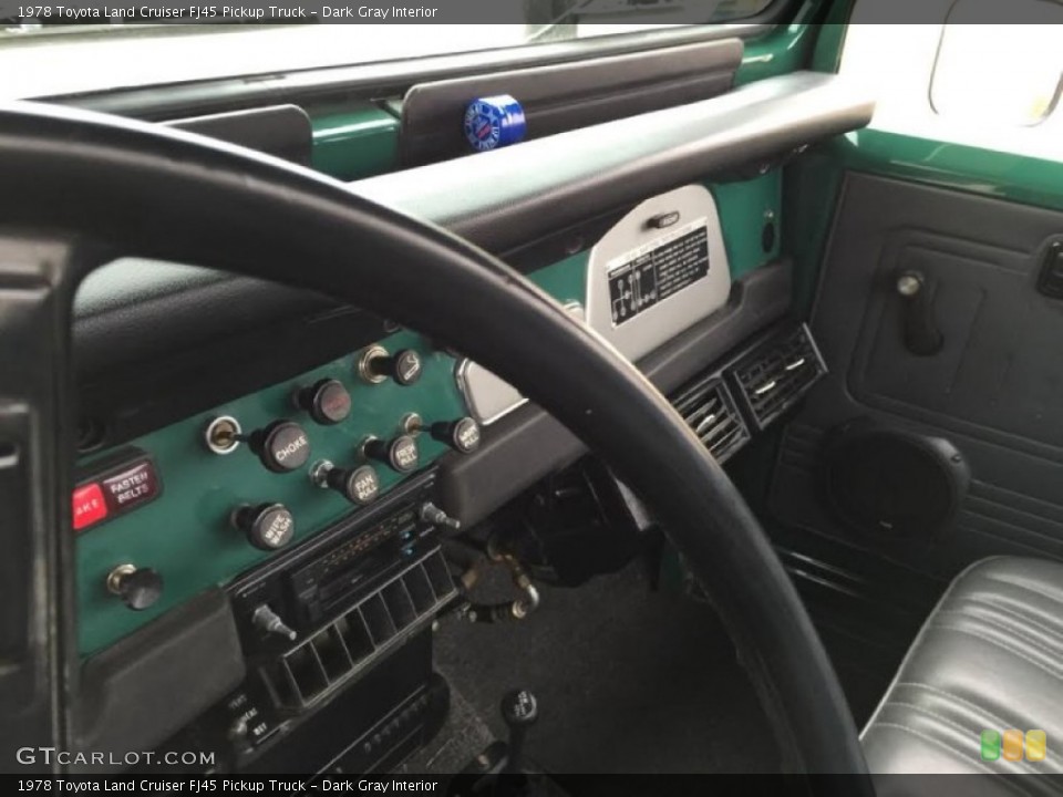 Dark Gray Interior Controls for the 1978 Toyota Land Cruiser FJ45 Pickup Truck #104646556