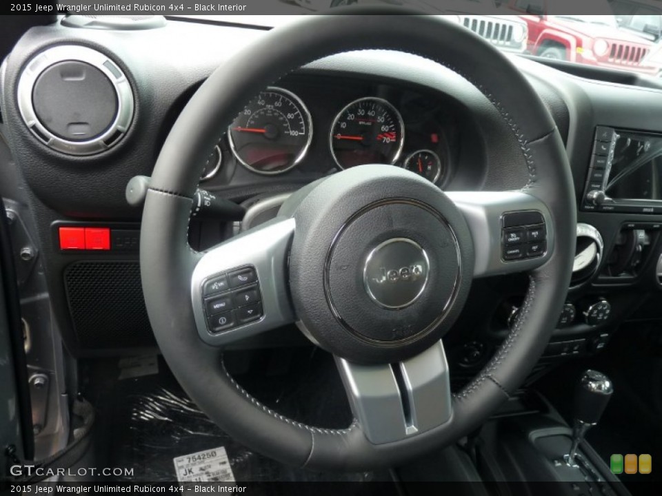 Black Interior Steering Wheel for the 2015 Jeep Wrangler Unlimited Rubicon 4x4 #104647648