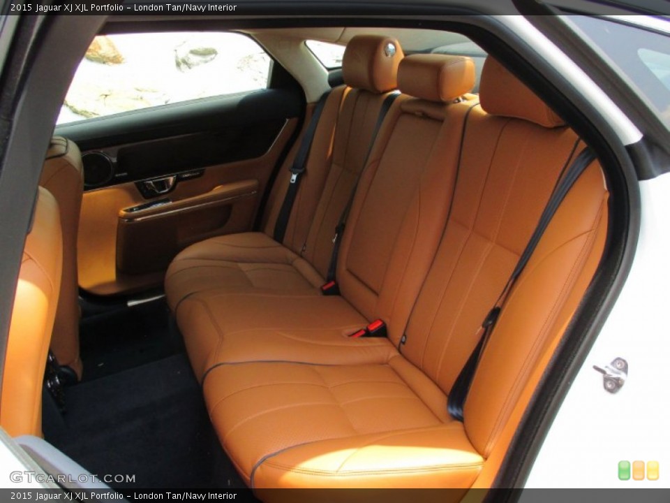 London Tan/Navy Interior Rear Seat for the 2015 Jaguar XJ XJL Portfolio #104693718