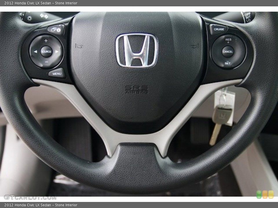 Stone Interior Steering Wheel for the 2012 Honda Civic LX Sedan #104736778