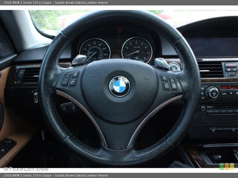 Saddle Brown Dakota Leather Interior Steering Wheel for the 2009 BMW 3 Series 335xi Coupe #104769643