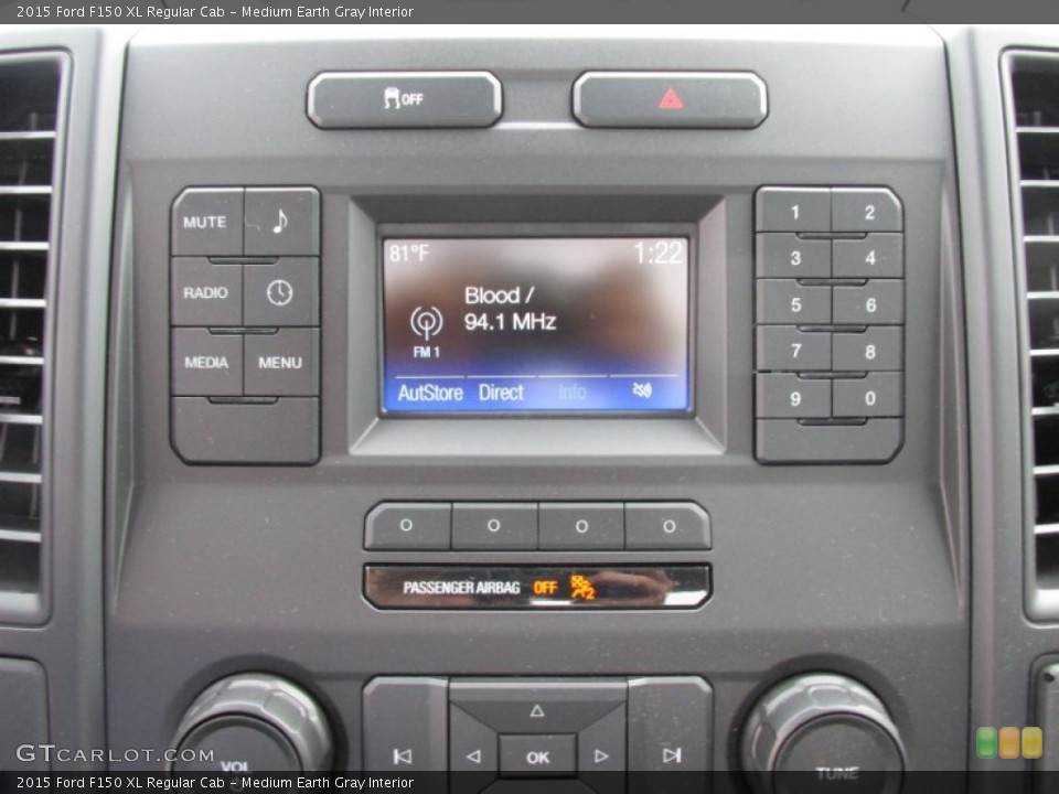 Medium Earth Gray Interior Controls for the 2015 Ford F150 XL Regular Cab #104784025