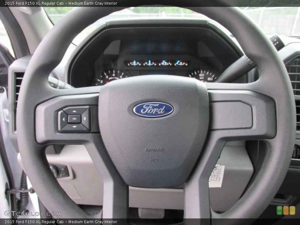 Medium Earth Gray Interior Steering Wheel for the 2015 Ford F150 XL Regular Cab #104784094