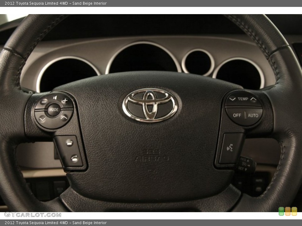 Sand Beige Interior Steering Wheel for the 2012 Toyota Sequoia Limited 4WD #104793299