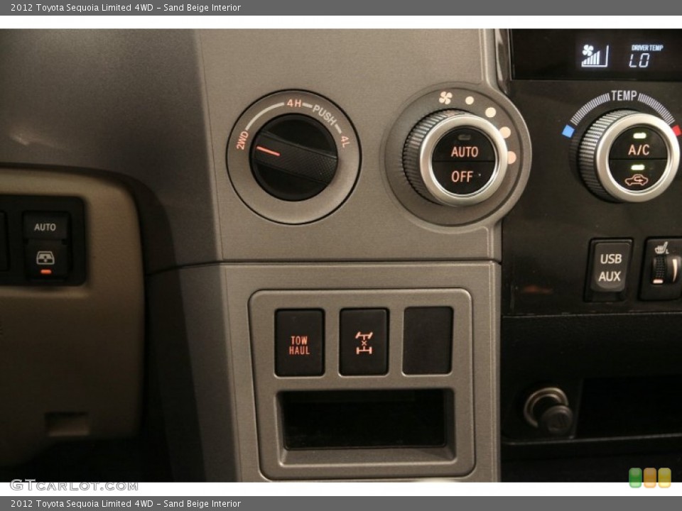 Sand Beige Interior Controls for the 2012 Toyota Sequoia Limited 4WD #104793367
