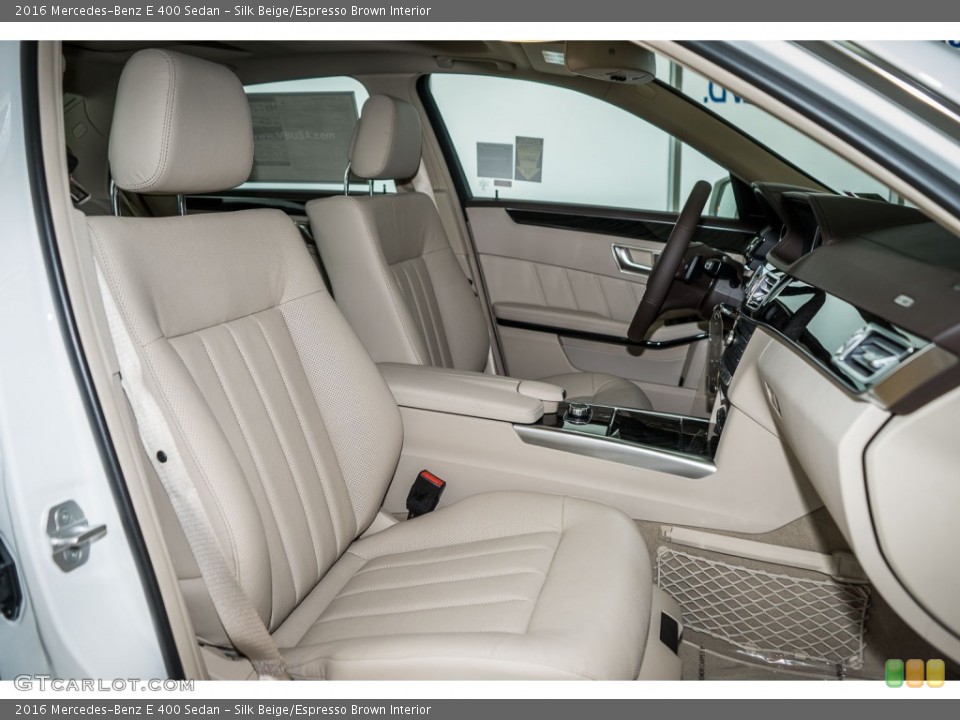 Silk Beige/Espresso Brown Interior Front Seat for the 2016 Mercedes-Benz E 400 Sedan #104844677
