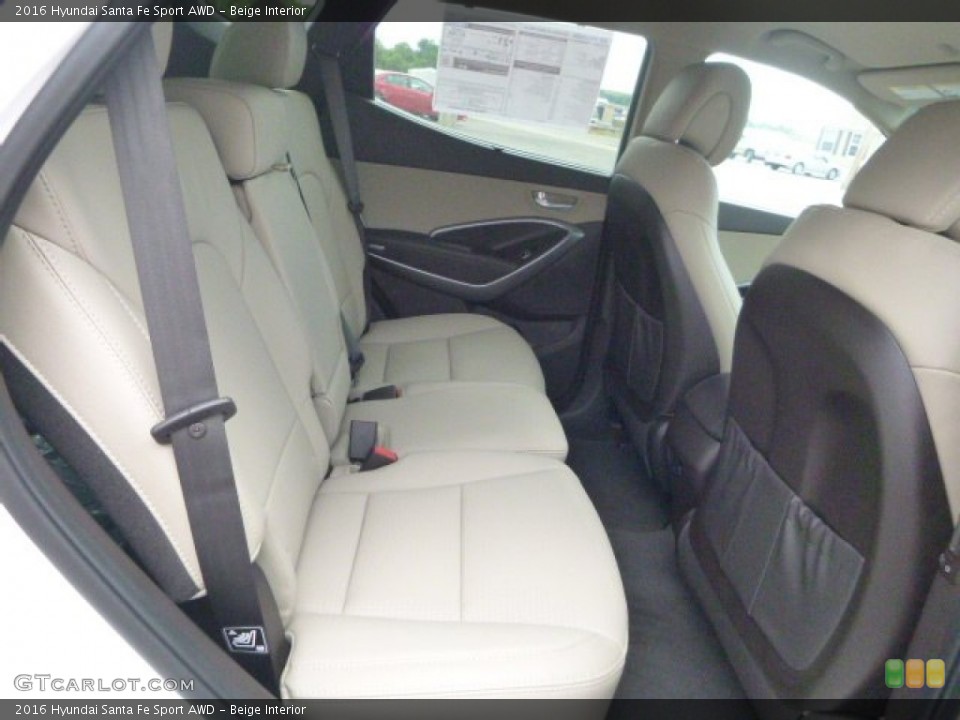 Beige Interior Rear Seat for the 2016 Hyundai Santa Fe Sport AWD #104852099